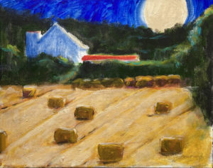 Harvest Moon and Bales  
